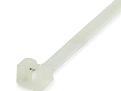 Ctie 360x4.5mm Nylon Tyraps met metalen tong wit | Per 100 stuks