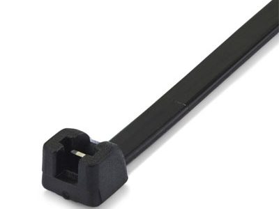 Ctie 140x3.5mm Nylon Tyraps met metalen tong zwart | Per 100 stuks
