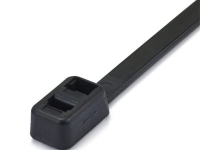 Ctie 370x4.8mm Nylon Tyraps - dubbele sluitkop - zwart | Per 100 stuks