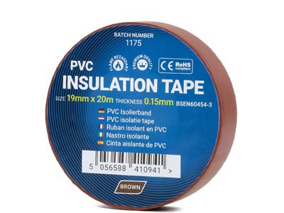 PVC Isolatietape - 19mm x 33m - Bruin