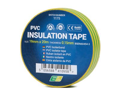 PVC Isolatietape - 19mm x 33m - Groen/Geel