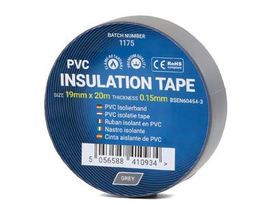 PVC Isolatietape - 19mm x 33m - Grijs