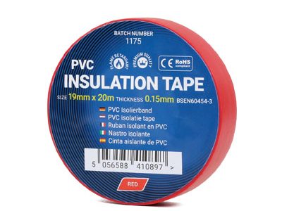 PVC Isolatietape - 19mm x 33m - Rood